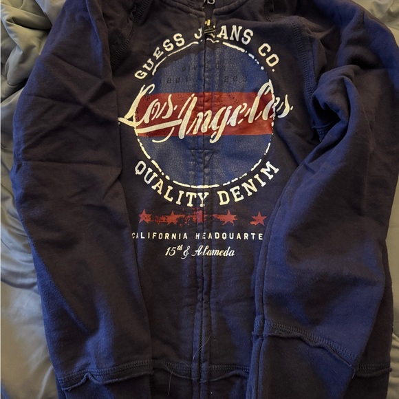 Guess Navy Blue Los Angeles Hoodie - Picture 1 of 4